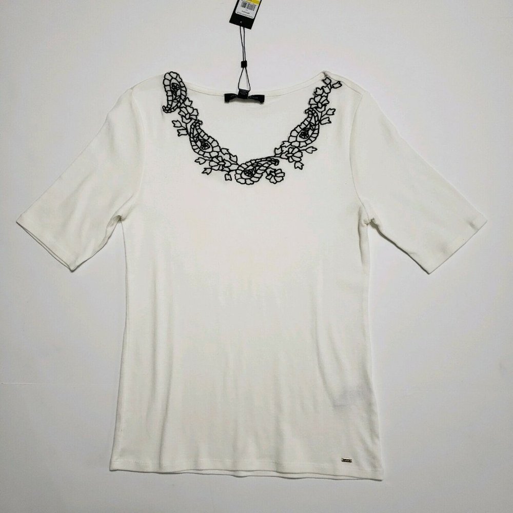 NWT Tommy Hilfiger Size M Cotton Embroidered Top - Picture 2 of 8